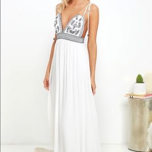 Lulus Days of Sunlight Ivory Maxi Dress